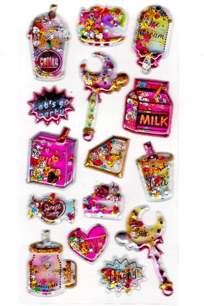 Limmy 17X9 см парти с питие - релефен стикер, етикет за планер (пайети-817)