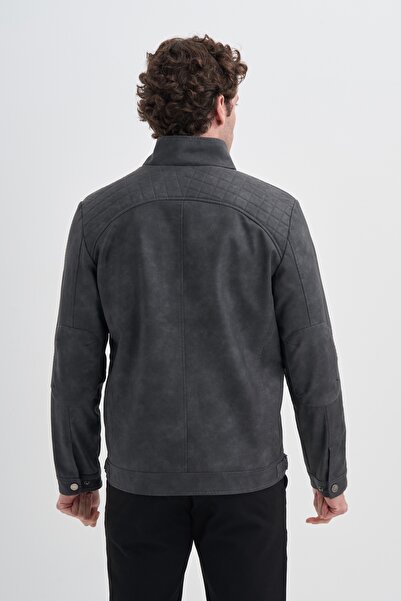 Cazador Slim Fit Vintage PU Deri Karışımlı Mont 10620