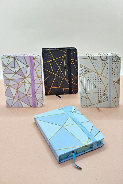 Limmy Lilac A7 Notebook - Geometric Patterned and Elastic Pocket