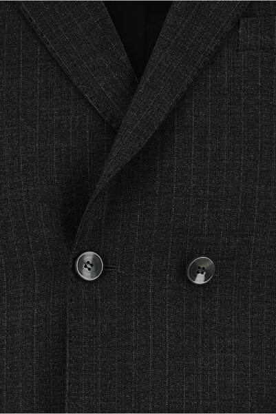 Kiğılı Slim Fit Dar Kesim Yünlü Klasik Çizgili Takım Elbise