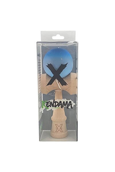 Bibilel Kids Kendama X Mâner profesional din lemn și cauciuc 18 cm albastru/gri