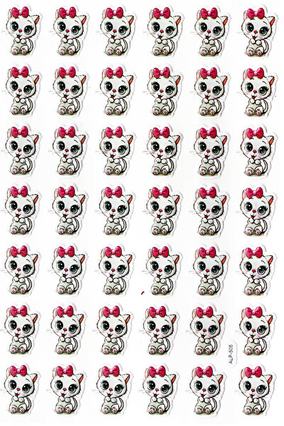 Limmy دفتر ملاحظات منقوش بحجم A4 - ملصق مخطط، قطة لطيفة مع فيونكة - (lim505)