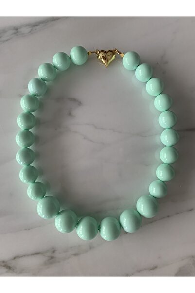 byebruketenci قلادة من الخرز الكبير على شكل كرة خضراء