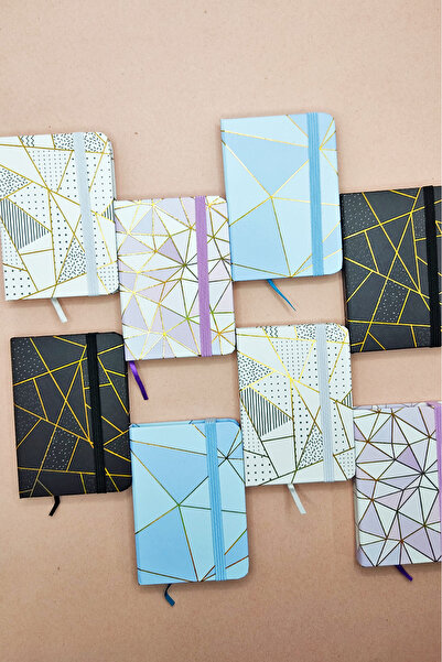 Limmy Lilac A7 Notebook - Geometric Patterned and Elastic Pocket