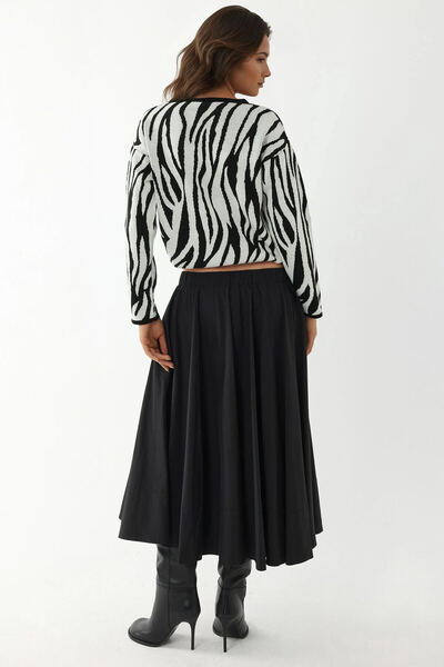 Hiccup Zebra Patterned V-Neck Sweater