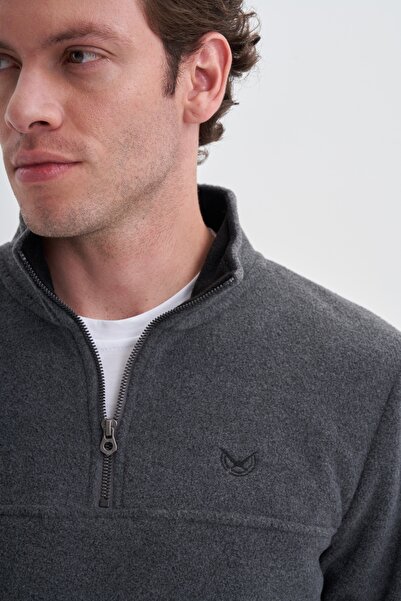 Cazador Half Turtleneck Thick Fleece Regular Fit Sweatshirt