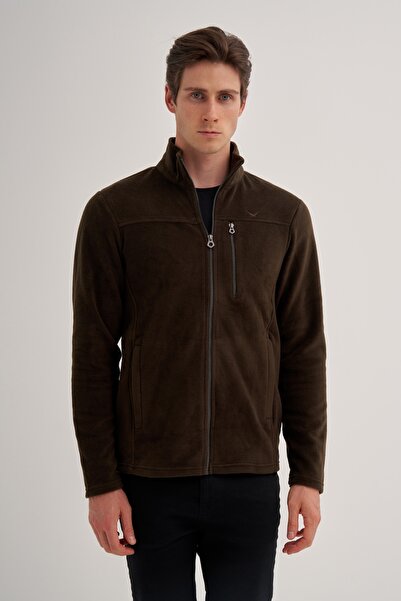 Cazador Basic Polar Kumaş Regular Fit Dik Yaka Sweat Hırka