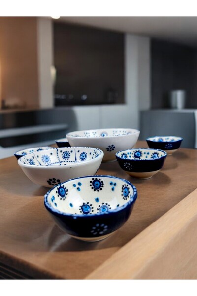 qtahya homes queen of kütahya nazar boncuk kase seti beyaz ton 8 parça