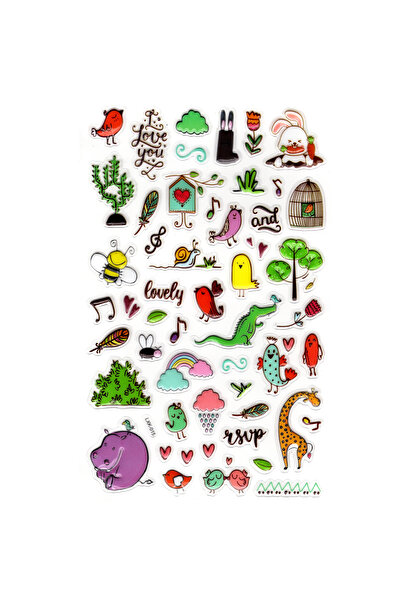 Limmy ملصق دفتر ملاحظات منقوش، ملصق مخطط (lxk-015) - 22X14 سم - حيوان وموسيقى