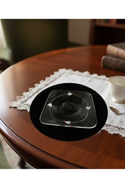 Paşabahçe طبق شاي مربع مكون من 6 قطع