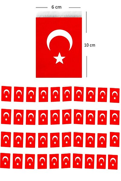 Limmy Türk Bayrağı ipli Küçük Boy (10 X 6 cm) - 1 Adet