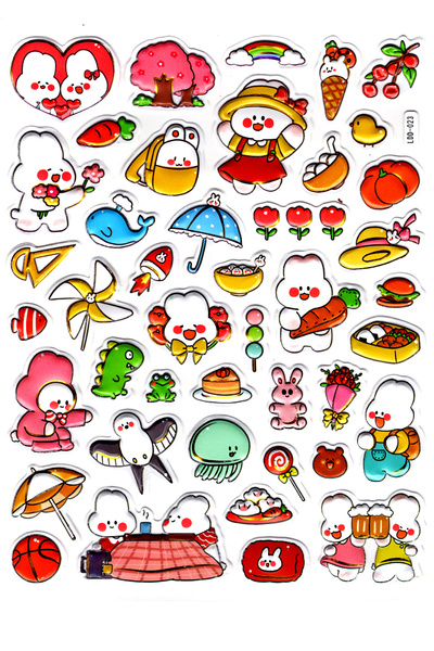 Limmy Autocolant iepuri veseli 24x19cm - Etichetă pentru caiet de planificare...