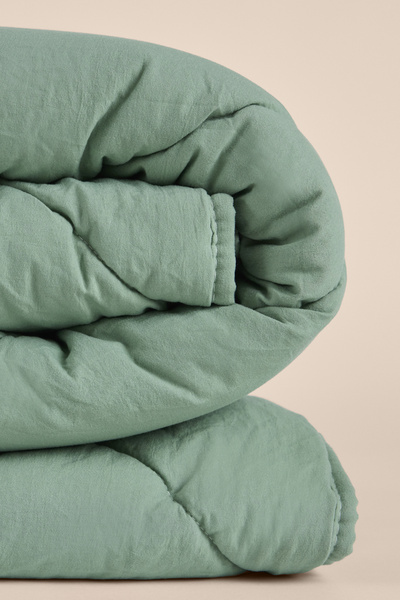 Penelope Microfiber Fabric Double Size Green Pillow Quilt Set - Colors in Comfort