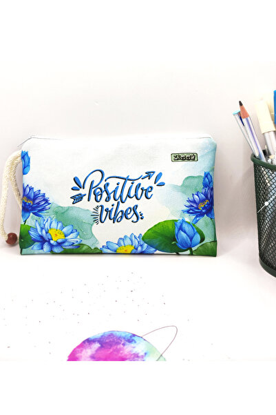 Limmy Positive Lotus Flower Washable Cloth Pencil Case - Pencil Box