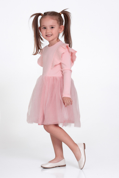 Smile Kids فستان بناتي من التول البودرة لعمر 3-7 سنوات - 23167-1