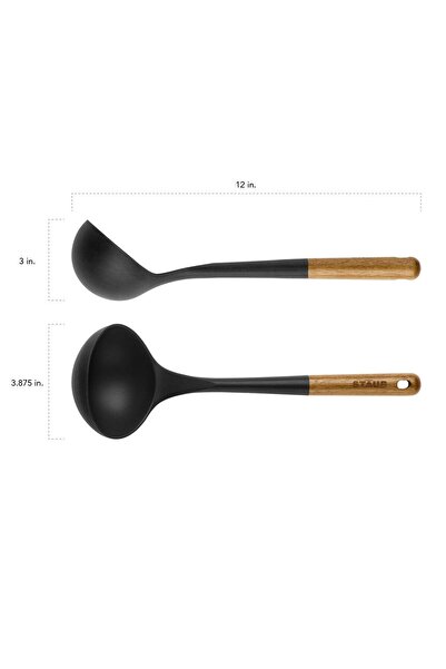 STAUB Silikon Çorba Kepçesi 30 cm Siyah