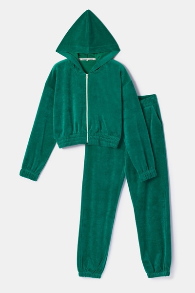 Woody Pijamale de damă din catifea-Bfc - 745-verde