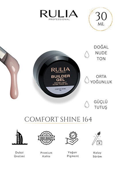 Rulia Professional RULIA Builder Gel Comfort Shine 164 – Made in Dubai - Nude...
