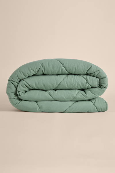 Penelope Microfiber Fabric Double Size Green Pillow Quilt Set - Colors in Comfort