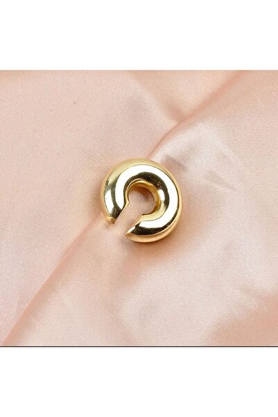 DEMOKAN Kadın Yuvarlak Tek Adet Earcuff Küpe İthal Zirkon Kararmaz Küpe