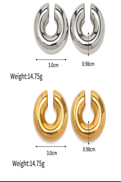 DEMOKAN Kadın Yuvarlak Tek Adet Earcuff Küpe İthal Zirkon Kararmaz Küpe