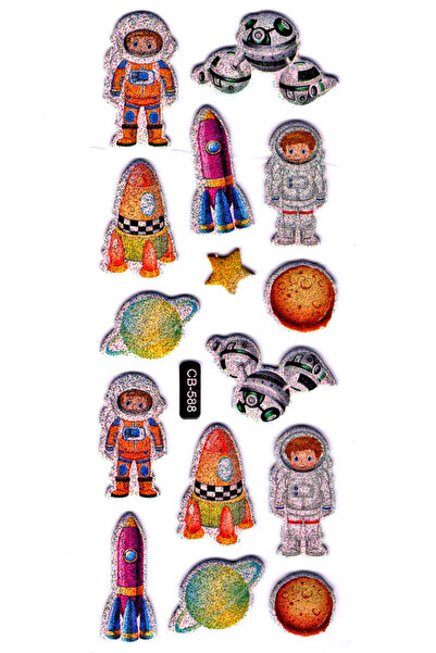 Limmy Caiet de autocolante în relief cu model astronaut și rachetă - (cb-588)...