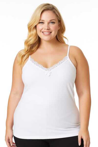 wear treasure Hnx Cotton Collar Lace Thin Strap Women's Undershirt