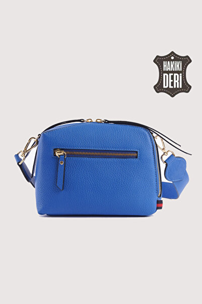 SİMORE Hakiki Deri Kadın El Çantası Mavi SMR9220