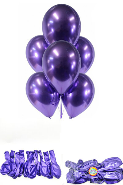 Limmy 12 بوصة - بالون معدني ذو لون أرجواني لامع، 10 عبوات