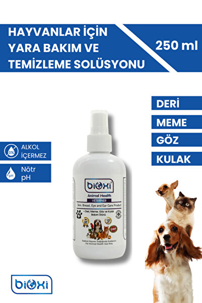 Bioxi Deri, Meme, Göz Ve Kulak Bakım Solüsyonu, Hayvanlar Için Yara Bakım Ve Temizleme Solüsyonu 250 ml