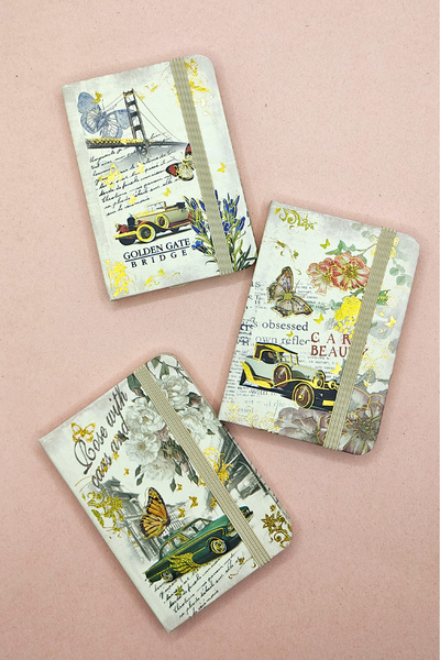 Limmy Nostalgic Retro Istanbul A7 Notebook - Elastic Pocket Cream