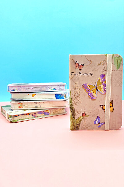 Limmy Blocnotes A7 cu model fluture verde - Buzunar elastic