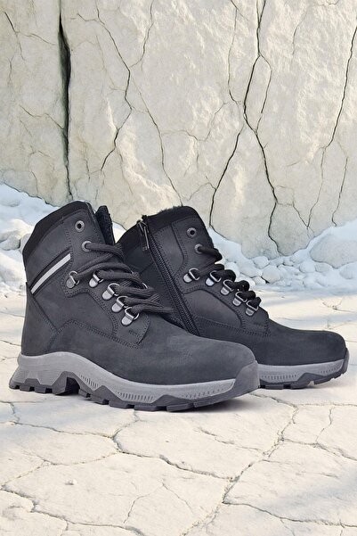 Rakerplus Справжня шкіра Чорний замш З шнурівкою на блискавці Трекінгові дитячі черевики