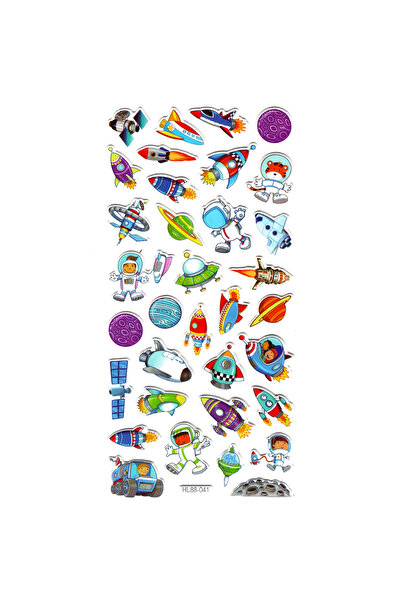 Limmy ملصق دفتر ملاحظات منقوش، ملصق مخطط (HL88-041) - 17X9 سم - مركبات الفضاء...