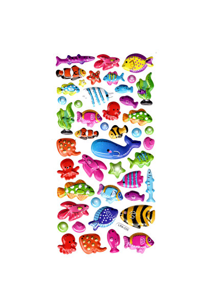 Limmy ملصق دفتر ملاحظات منقوش، ملصق مخطط (limlra-035) - 17X9 سم - سمكة لطيفة