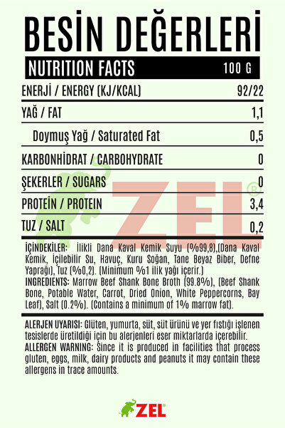 Zel Ilikli Kemik Suyu 480 ml - 6 Adet