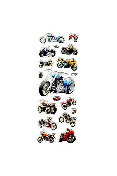 Limmy Sticker Kabartmalı Stiker Defter, Planlayıcı (kzy1003) 16x7 cm -Motorsi...