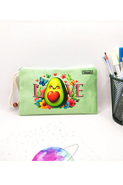 Limmy Авокадо і квітковий малюнок, розбірний тканинний пенал для олівців