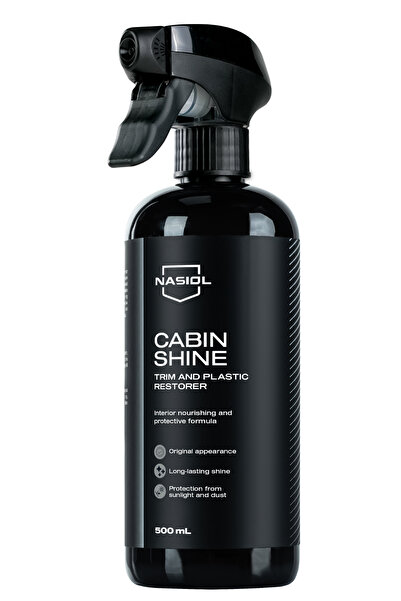 Nasiol Cabinshine Trim ve Plastik Korucuyu/Yenileyici-500ml-Plastik Yüzey,Torpido Parlatıcı Bakımı