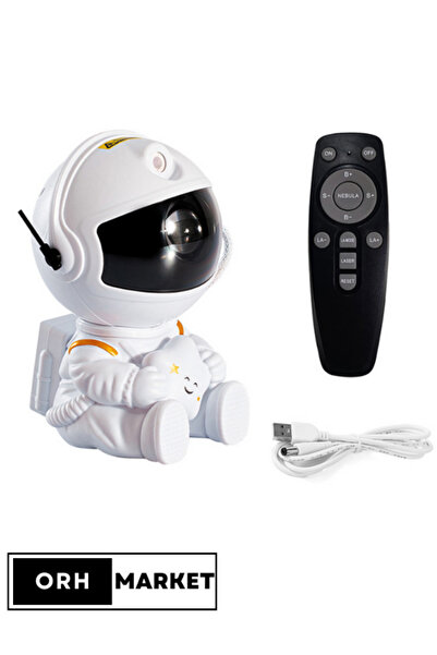 ORH Market Nebula Astronot Projektör Gece Masa Lambası Galaxy Gökyüzü Projeksiyon Kumandalı Aydınlatma