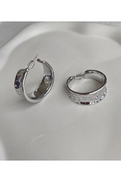 DEMOKAN Kadın Küpe Kayık Biçim Taşlanmış Küpe