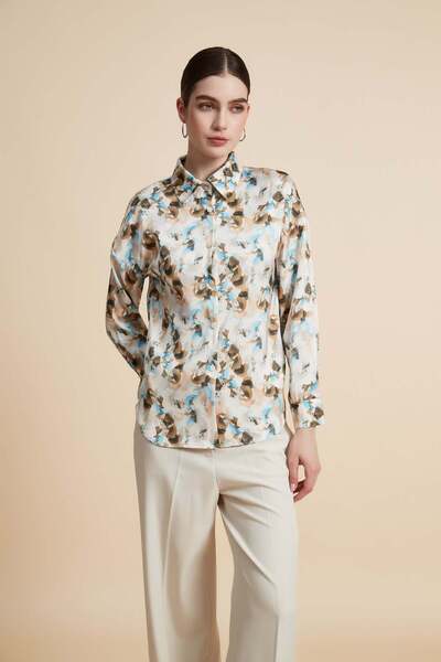 Yola بلوزة زهرية بأكمام طويلة