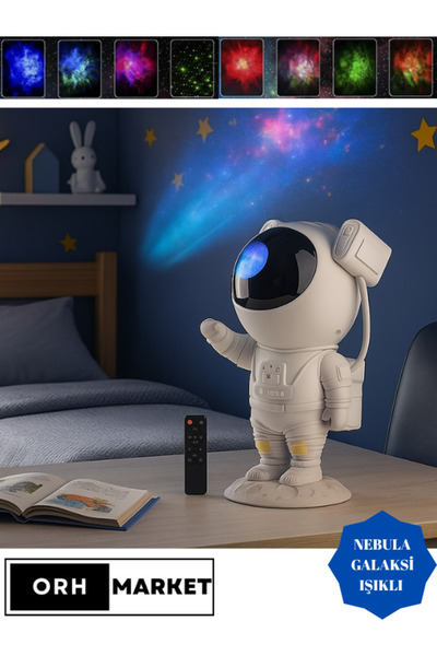 Genel Markalar Yıldız Projektör Astronot Işıklı Galaksi Samanyolu Projeksiyon Kumandalı Gece Lambası