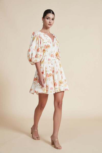 Yola Short Half-Sleeve Floral Dress