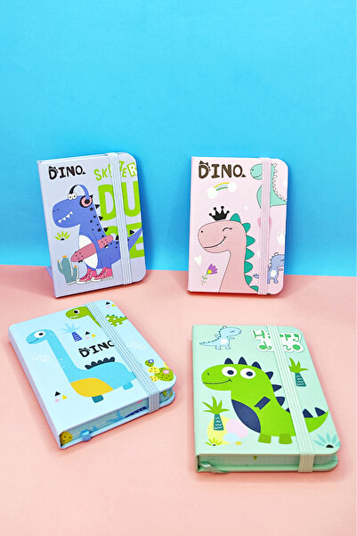 Limmy Dinosaur A7 - Note and Elastic Pocket Notebook, Purple