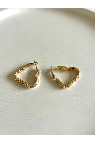 DEMOKAN Kadın Küpe Yılan Tırtık Kalp Küpe