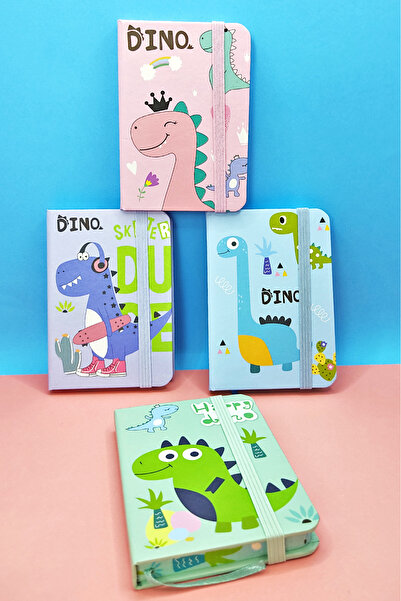 Limmy Dinosaur A7 - Note and Elastic Pocket Notebook, Purple