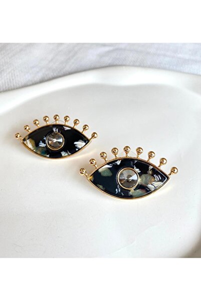 DEMOKAN Kadın Küpe Özel Tasarım Sedef Taş Detay Göz Kararmaz Küpe