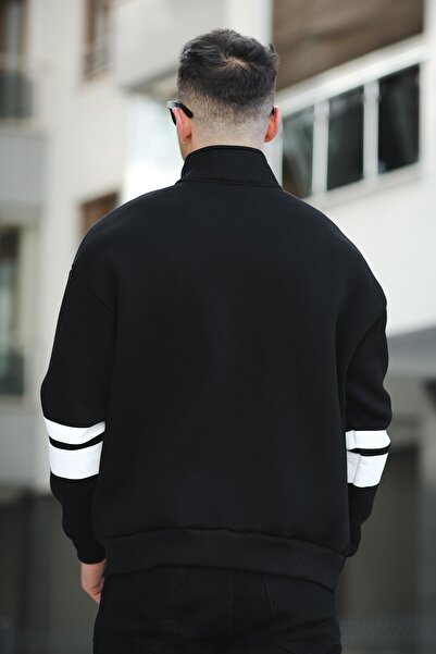 Oksit Ανδρικό φούτερ Babar Three Thread Raised με κεντημένο γιακά με φερμουάρ