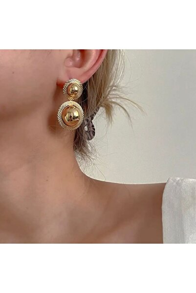 DEMOKAN أقراط نسائية مخططة من الفولاذ - تفاصيل الإطار، كرتان بحجم